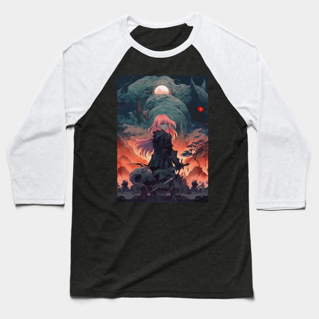 Dark Fantasy Anime Baseball T-Shirt by Nenok